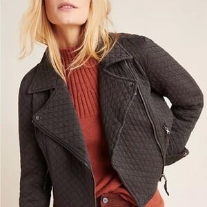 Anthropologie Marrakech Moto Jacket Quilted Black Size S- NWT